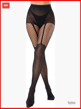 Faux Thigh High Tights Fishnet Gothic Pantyhose High Waist Over Knee Leggings
